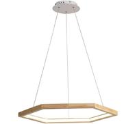 LXYST Round Circle Integrated with Wood Dimmable 1 Ring Rustic Farmhouse Pendant Light Large Hanging Lamp for Kitchen Island Bedroom Dining Room Table Restaurant,60cm-A