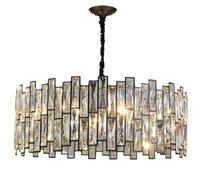 LXYST Round Crystal Chandelier 80cm Hanging Ceiling Light for Living & Dining Room Elegant Home Decor Fixture Contemporary Illumination Style