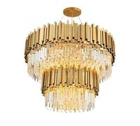 LXYST Round Crystal Chandeliers, Luxury Pendant Light Contemporary Ceiling Lighting Fixture for Dining Living Room Kitchen Island Bedroom Foyer Hallway(75cm)