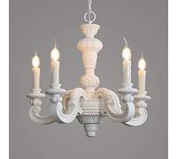 LXYST Rustic French Wood Carving Chandelier - Elegant Living Room Decor