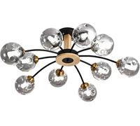 LXYST Rustic Wooden Metal Chandelier Dining and Living Room Contemporary Hanging Light Fixture for Home Décor