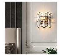 LXYST, Sconces, Copper Wall Luxury Creative Crystal Lamp Compatible with Living Room Restaurant Bedroom Stair Decorative Light (Black Big)