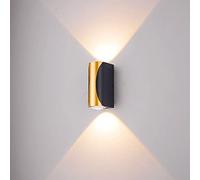 LXYST Sconces, Geometric Shapes Mount LED6W up Down Lamp Black Gold Aluminum Frosted Finish Exterior Wall Indoor and Outdoor Porch Lights, Light
