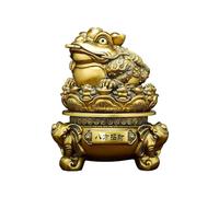 LXYST Sculpture Home Dining Table Decor Feng Shui Frog Coin Chinese Charm Money Toad Figurine for Fortune Lucky Wealth Decoration Buddha