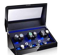 LXYST Self Winding Automatic Storages Box Case with Quiet Motor and Wood Shell ed Or AC Adapter 5 Rotation Modes Bedroom Accessories (G) Watch Winder