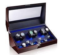 LXYST Self Winding Automatic Storages Box Case with Quiet Motor and Wood Shell ed Or AC Adapter 5 Rotation Modes Bedroom Accessories (G) Watch Winder