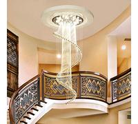 LXYST Spiral Staircase Chandelier Minimalist Crystal Lamp for Duplex Villa 9 Lights