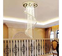 LXYST Spiral Staircase Minimalist Crystal Chandelier for Large Living Room 7 Light Villa House Floor Lamp Home Decoration