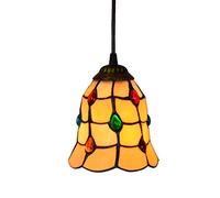 LXYST Stained Glass 6-" Style Small Pnedent Phoenix Tail Beads, Ceiling Hanging Lamp Fixture Shade, for Dining Room Kitchen Island Bedroom,