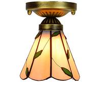 LXYST Stained Glass Ceiling Lighting 6" Tortoise Leaf Lamps and Lanterns Aisle Corridor Balcony Small Light