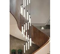 LXYST Staircase Chandeliers Lighting for The Living Room Will Ceiling Fixture Glass Hanging Lamp Pendant (Neutral Light Black,1 Head)