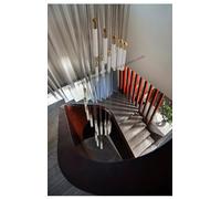 LXYST Staircase Chandeliers Lighting for The Living Room Will Ceiling Fixture Glass Hanging Lamp Pendant (White Light Gold,3 Heads)