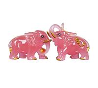 LXYST Statue Pair of Elephant Sculptures Lucky Feng Shui Ornaments Exquisite Resin Handicrafts Indoor Table Decorations Buddha Decoration (Color 1)