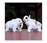 LXYST Statue Pair of Elephant Sculptures Lucky Feng Shui Ornaments Exquisite Resin Handicrafts Indoor Table Decorations Buddha Decoration (Color : B)