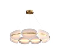 LXYST Stunning Copper Flower Petal Crystal Chandelier - Elegant Postmodern Fixture for Living Room, Bedroom & Dining Room