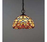 LXYST Style Hanging Lamp Stained Glass Retro Ceiling Light for Dinner Living Room Bedroom,A,D