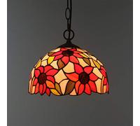 LXYST Style Pendant Lights Sun Flower Stained Glass Ceiling Lamp Lighting for Living Dining Room Kitchen,G,E