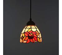LXYST Style Pendant Lights Sun Flower Stained Glass Ceiling Lamp Lighting for Living Dining Room Kitchen,G,B