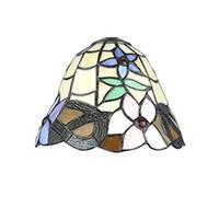 LXYST Style Stained Glass Lampshades Replacement, Only 8 Inch Wide Handmade Flower Shade Fit for Table Lamp Pendant Light Ceiling Light,Dragonfly,White