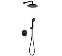 LXYST System,10 Inch Bath Faucets Bathroom Rainfall Faucet Black Wall Mounted Sets, Luxury Shower Set