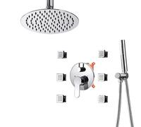 LXYST Systems Inch Head with Body Sprays & Hand 3-Function Rain Mixer Shower Set Chrome,C