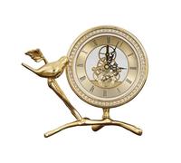 LXYST Table Clocks Silent Brass Retro Art for Living Room Bedroom Office Desktop Decorative Ornament Desk Clock