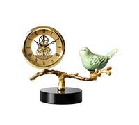 LXYST Table Fashion Living Room Home Silent Creative Bird Ornaments Bedroom Retro Light Luxury Desktop Clocks Desk Clock