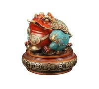 LXYST Table Feng Shui Coin Money Lucky Chinese Charm for Prosperity Home Frog Treasure Basin Statue Buddha Decoration (Size : M)