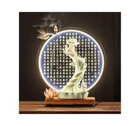 LXYST Table Hand Flower Can be Smoked with Wooden Light Ring Statue in The Foyer Feng Shui Buddha Decoration