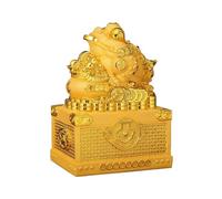 LXYST Table Money Frog Statue Feng Shui Wealth Fortune Toad Tabletop Decorative Ornaments for Office Home Buddha Decoration (Size : S)