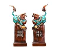 LXYST Table Statue 1 Pair Set of Copper Fortune-Telling Desktop Decorations Lucky Feng Shui Ornaments Buddha Decoration