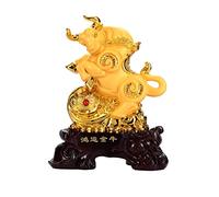 LXYST Table Statue Cattle Ornaments Enhance Fortune Feng Shui Sculpture Living Room Office Study Desk Resin Crafts Buddha Decoration