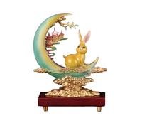 LXYST Table Statue Colored Rabbit Lucky Feng Shui Sculpture Living Room Porch Decorations Copper Ornaments Buddha Decoration (Color 1)