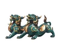 LXYST Table Statue Copper Ornaments Pair Set Chinese Wealth Inviting Feng Shui Decorations Living Room Office Decorative Crafts Buddha Decoration (Size : Small)