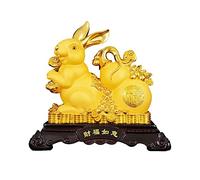 LXYST Table Statue Desktop Decorations Chinese Rabbit Sculpture Living Room Entrance Office Lucky Feng Shui Crafts Ornaments Buddha Decoration (Size : CH)
