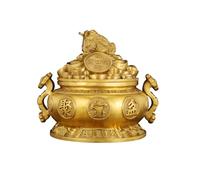 LXYST Table Statue Feng Shui of Home Coin Money Lucky Frog Chinese Charm for Prosperity Buddha Decoration (Size : L)