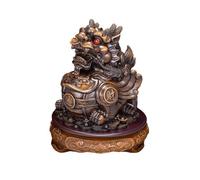 LXYST Table Statue Fortune Feng Shui Ornaments Imitation Wood Grain Chinese Living Room Wine Cabinet Decorations Resin Crafts Gift Collection Buddha Decoration (Size : XS)
