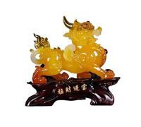 LXYST Table Statue Home Living Room TV Cabinet Entrance Decorations Resin Crafts Feng Shui Ornaments Opening Housewarming Gifts Buddha Decoration (Color Yellow, Size : Small)