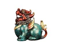 LXYST Table Statue Luxurious Copper Ornaments Fortune Feng Shui Crafts Home Entrance Decorations Buddha Decoration (Size : Right)