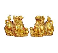 LXYST Table Statue Pair of Copper Bravery Ornaments to Improve Feng Shui Office Living Room Study Fortune Decorations Buddha Decoration (Size : M)