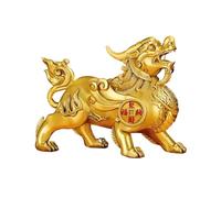 LXYST Table Statue Retro Luxury Copper Ancient Beasts of Fortune Feng Shui Ornaments Living Room Entrance Desktop Decorations Buddha Decoration (Color Left, Size : L)