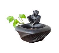 LXYST Tabletop Fountains Ceramic Running Home Ornaments Desktop Fortune-Making Living Room Office Water Features Fish Tank Fountain Decoration