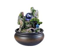 LXYST Tabletop Handmade Home Decorations Resin Rockery Mountain View Small Ornaments Desktop Water Sound Feng Shui Fountains Fountain Decoration (Color : A)