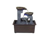 LXYST Tabletop Indoor Desktop Relaxation Fountains Waterfall Lucky Feng Shui Water Sound Table Ornaments for Office Home Desk Decor Fountain Decoration Color C
