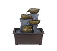 LXYST Tabletop Indoor Desktop Relaxation Fountains Waterfall Lucky Feng Shui Water Sound Table Ornaments for Office Home Desk Decor Fountain Decoration Color A