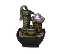 LXYST Tabletop Indoor Desktop Relaxation Fountains Waterfall Lucky Feng Shui Water Sound Table Ornaments for Office Home Desk Decor Fountain Decoration Color B