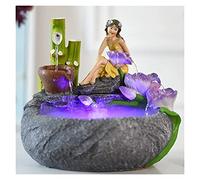 LXYST Tabletop Resin Flower Fairy Figure Water Crafts Wedding Gift Indoor Waterscape Creative Office Feng Shui Ornaments Desktop Fountain (Color : B)