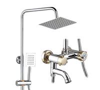 LXYST Thermostatic Anti-scalding Set Copper Faucet Booster Top Spray Lift Shower 3 Kinds of Stalls Water Supply