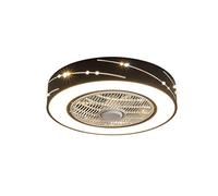 LXYST Thin Black Three-Color Dimming Creative Three-Speed Wind Adjustment Led Fan Ceiling Light