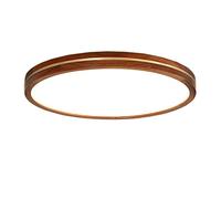 LXYST Ultra-Thin Round Wood Decoration Nordic Led Lamp and Energy-Saving Ceiling Light Flush Mount Fixture Easy Installation Used in Bedroom, Di/60Cm